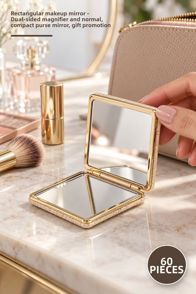 Yenilig 60 Pieces Rectangular Makeup Mirror – Double-Sided Zooming Mirror and...