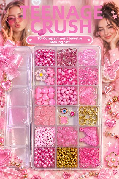 By MO Accessories Комплект за изработка на бижута Teenage Crush с 18 отделени...
