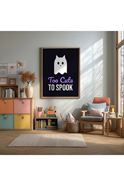 KEYFHOME Prea drăguț pentru a speria Halloween înrămat MDF Tablou Poster Cado...