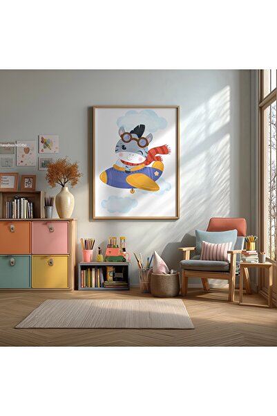 KEYFHOME Poster de pictură MDF înrămat cu cămilă pilot, cadou decorativ de pe...