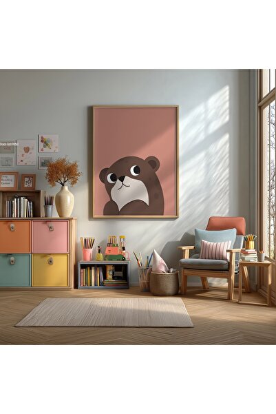KEYFHOME Poster cu tablou MDF cu rama urs cadou decor de perete pentru camera...