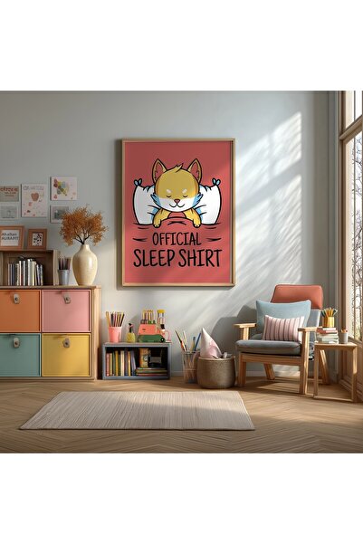 KEYFHOME Tricou de dormit cu vulpe înrămată MDF pictură poster pentru camera ...