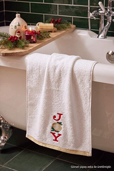 TRENDYOLMİLLA HOME Besticktes Handtuch mit Weihnachtsmotiv 45x70cm TPHAW27HVL...