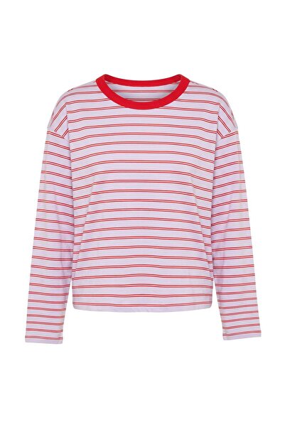 Trendyol Kollektion Lila gestricktes T-Shirt TWOAW27TS00027