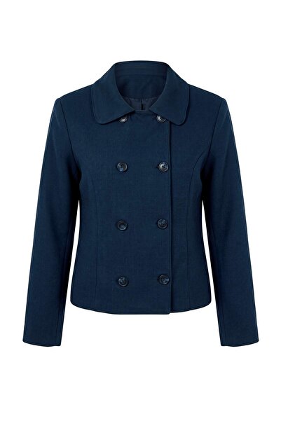 Trendyol Collection Navy Blue Button Detailed Jacket Twoaw27Ce00091