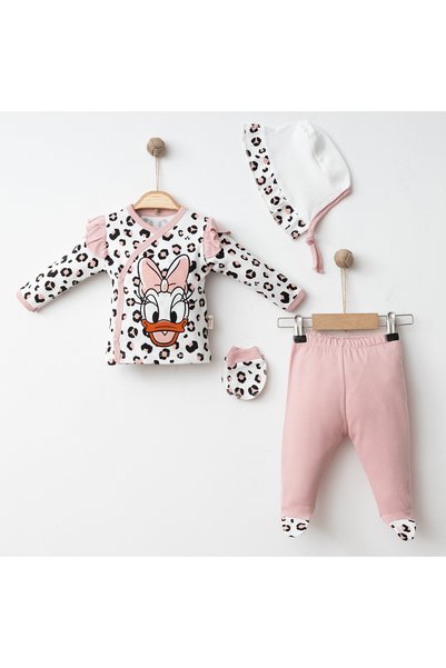 Aa Bebek Leopard and Daisy Duck Printed 4-Piece Hospital Discharge Set