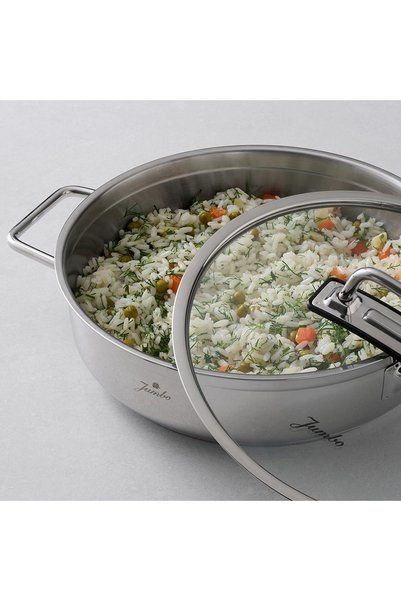Jumbo Modena İndüksiyon Tabanlı Çelik Pilav Tenceresi 24 cm