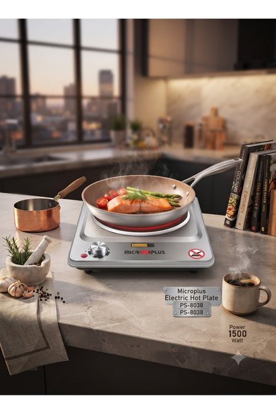 Micro Plus Microplus 1500W Electric Single Hot Plate, Stainless Steel Portabl...