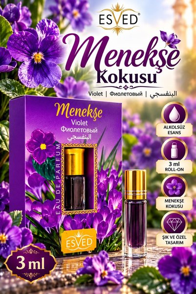 ESVED Menekşe Kokusu Parfüm Esansı Alkolsüz Esans 3Ml.