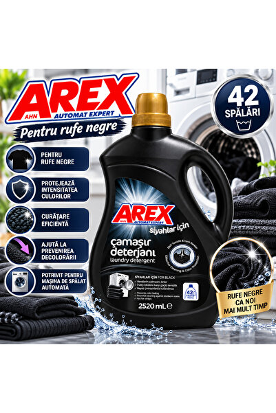 AREX Detergent Lichid pentru Rufe Negre și Închise la Culoare, 42 Spălări, 2,...