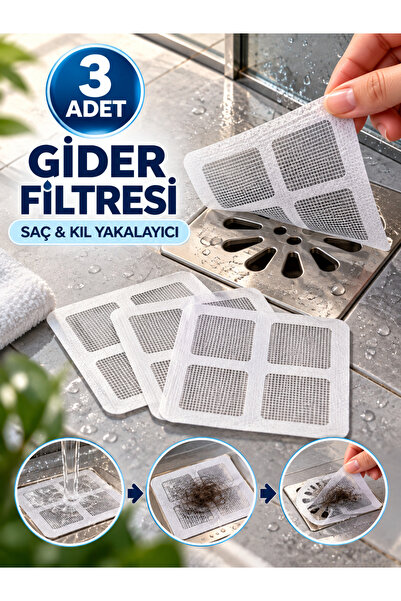 Genel Markalar 3 Adet Gider Kapatıcı Pislik Tutucu Kendinden Yapışkanlı Banyo...
