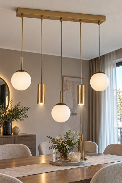 VENON RANA Sıralı 5.li Eskitme ✨ 2 Spot Led ✨ 3 BEYAZ Glop Camlı ✨ Modern Sır...