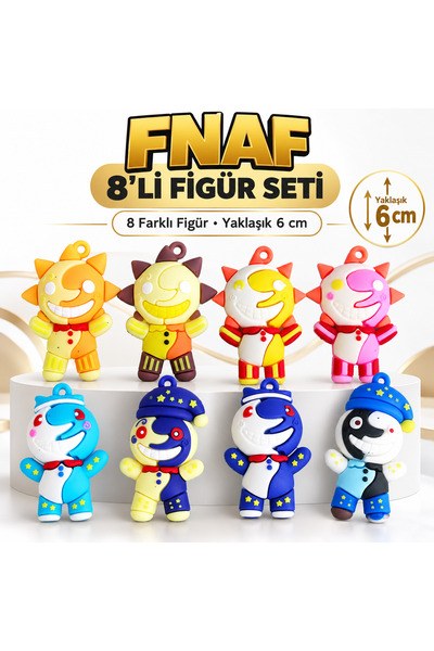 e-life shop Five Nights At Freddy’s Fnaf Sundrop & Moondrop 8’li Silikon Figü...
