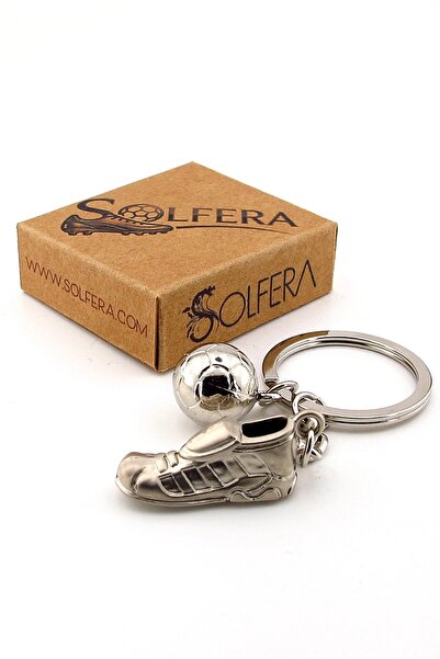 Solfera Soccer Ball And Cleats Football Shoes Metal Keychain Kc014