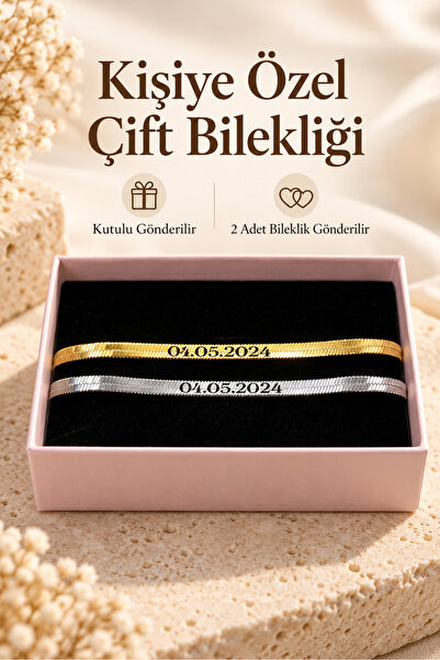 Sepetten Eve Kişiye Özel Italyan Bileklik Isim Yazılı Çift Bilekliği sevgiliy...