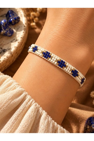hand shey Arya-Lapis Miyuki Boncuk Bileklik | El Yapımı | Ayarlanabilir