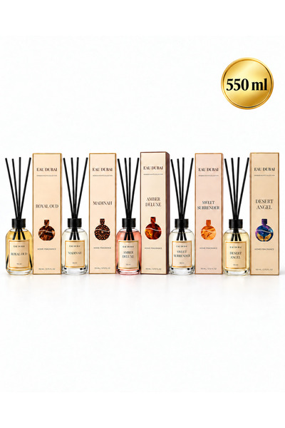 Eau Dubai Set 5 odorizante de cameră cu bețișoare, Royal Oud + Madinah + Ambe...