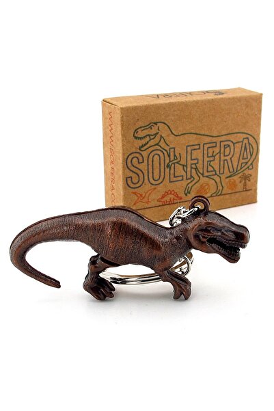Solfera سلسلة مفاتيح معدنية برونزية على شكل ديناصور من Jurrasic Park T Rex Kc864