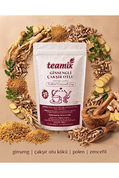 teamix Ginseng Çakşır Otlu Çay 20 Süzen Poşet Bitki Çayı