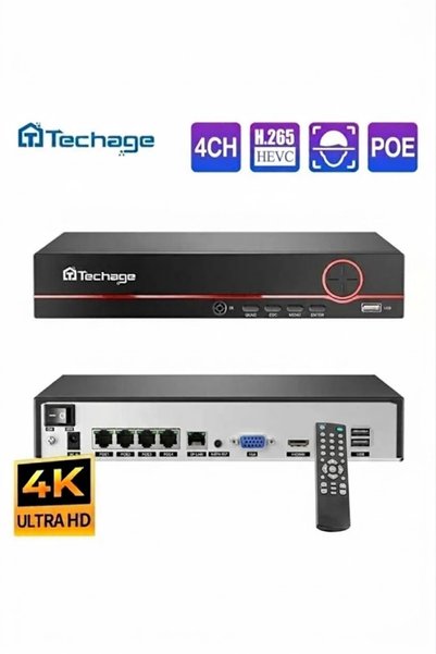 4k Nvr, Kamera Kayıt Cihazı. 4 Kanal Poe Destekli. Onvif Destekli, Hareket Algılama. Smart Özellikli