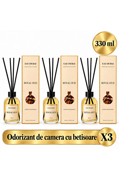 Eau Dubai Set 3x Difuzoare cu Parfum Aromatic pentru Camera, EAU DUBAI, Royal...