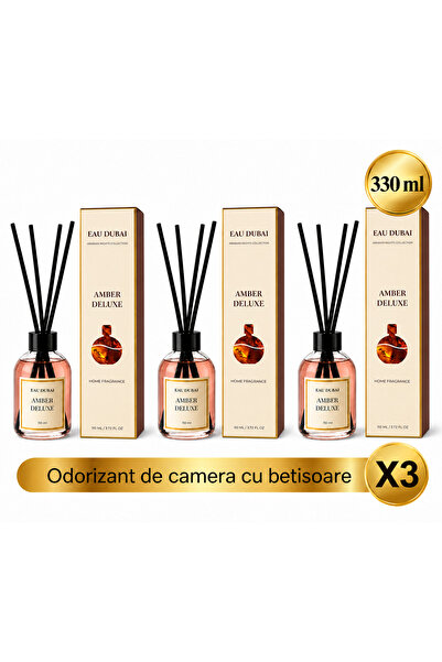 Eau Dubai Set 3x Difuzoare cu Parfum Aromatic pentru Camera, EAU DUBAI, Amber...