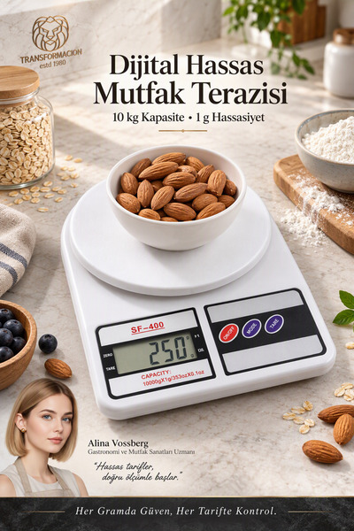 Transformacion Dijital Hassas Mutfak Terazisi 10 kg Elektronik Tartı Mutfak K...