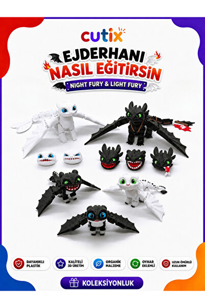 Cutix Dişsiz & Işığın Öfkesi ve Yavruları Oyuncak Figür Ejderhanı Nasıl Eğiti...
