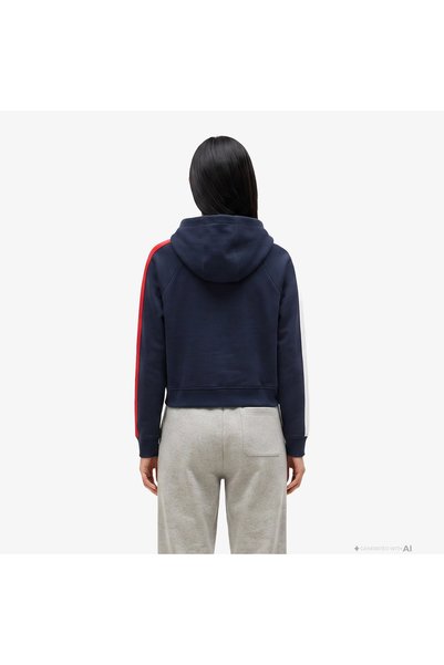Tommy Hilfiger Badge Track Hood Kadın Lacivert Sweatshirt