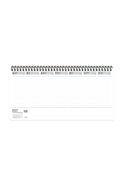 KESKİN COLOR 2027 Weekly Spralli Desk Agenda (16X33,5) cm Aj-66 Lined