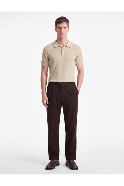 Koton Regular Fit Chino Trousers with Elastic Waistband and Buttoned Pockets