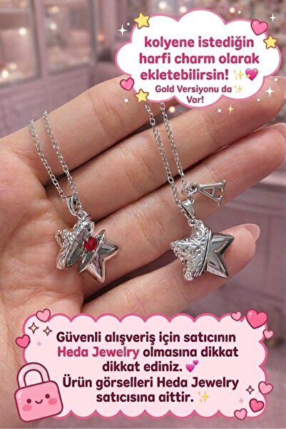 Heda Jewelry Letter Love Star Necklace - Openable Star Necklace