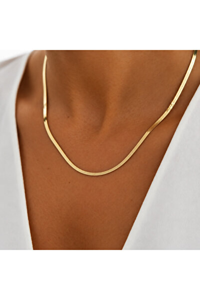 Soleildor Xuping Kolye Vip Gold 14k Altın İtalyan Balıksırtı Ezme Zincir Koly...