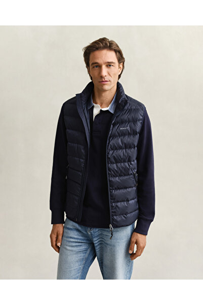 Gant Erkek Lacivert Regular Fit Dik Yaka Kaz Tüyü Yelek