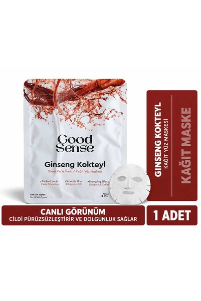 Good Sense Ginseng Kokteyl Yüz Maskesi - Canlı ve Işıltılı Cilt İçin Kağıt Maske