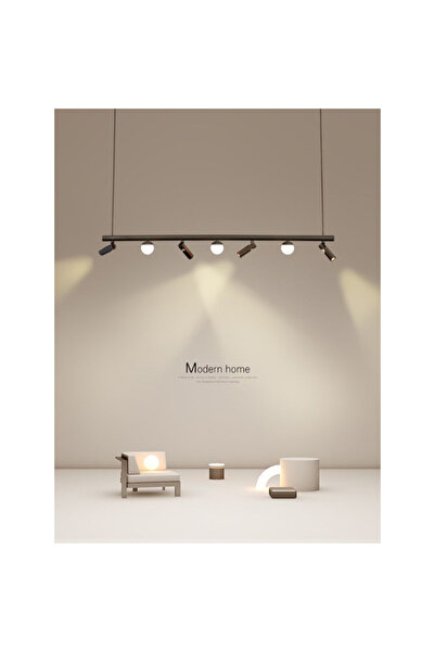LightPlanet Spot de tavan LED negru cu 7 lumini, 27W, 2600lm, 4000K, 100 cm