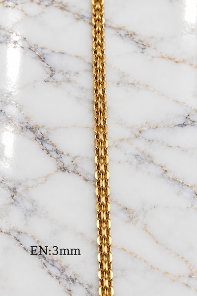 Rua Jewelry Steel Weave Chain Necklace 3mm Gold Color |   Anti-Tarnish, Women'S, 2 Years Warranty