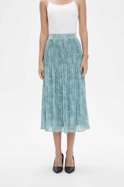 Livia Women's Midi High-Waist Floral Sheer Skirt