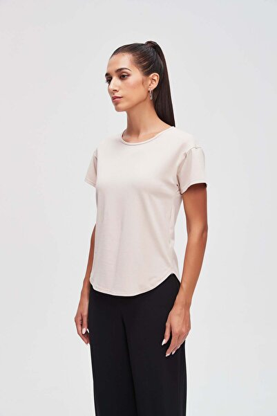 Livia Solid Half-Sleeve Top
