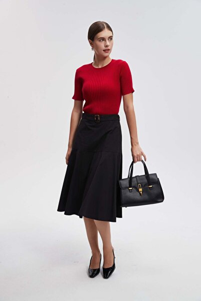 Livia Plain Ribbed Short Sleeve Top