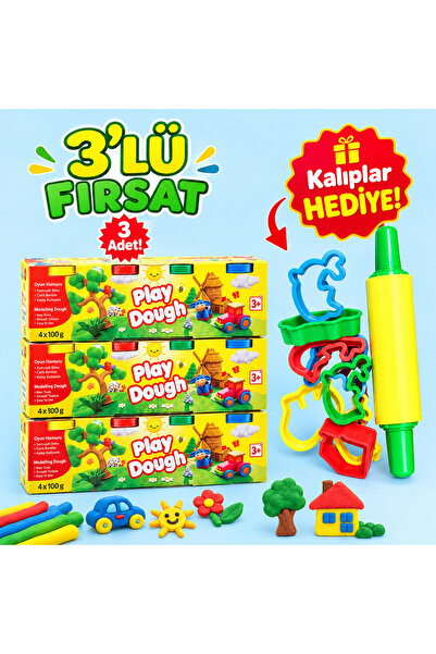 Generic BÜYÜK BOY PLAY DOUGH 4’LÜ OYUN HAMURU 400 GR