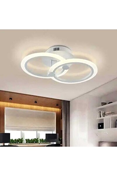 Jiju Lustra LED 2 cercuri cu Telecomanda wifi 24G cu intensitate reglabila 40...