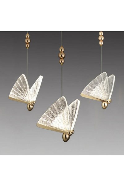 Jiju Pendul LED Modern Nordic Butterfly Gold