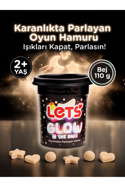 Lets Karanlıkta Parlayan Oyun Hamuru – Ten Rengi 110 g | Let's