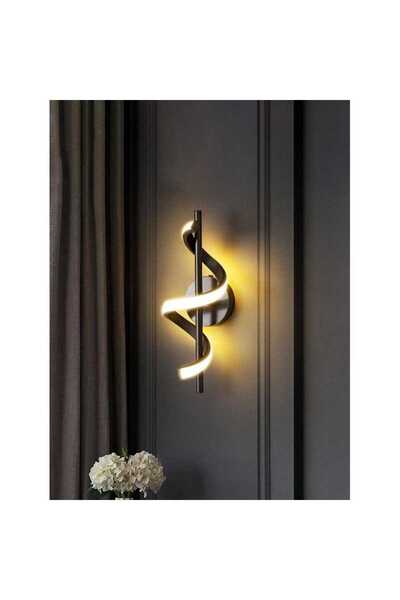 LightPlanet Aplică LED modernă, cu 3 culori de lumină, 40 × 15,5 cm, negru