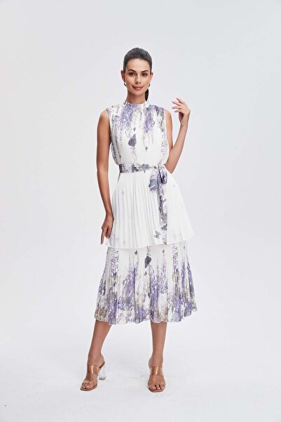 Nichii Soft Velvet Layered Midi Dress