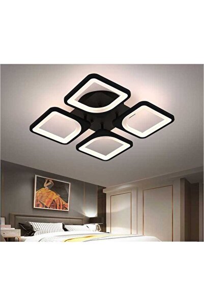 edc Dark Brown Square LED Chandelier with 24G WiFi Remote Control with Adjust...
