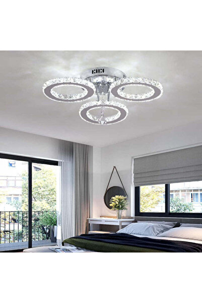 LightPlanet Lustra LED Cristal 3 RINGS Telecomanda Echivalent 300W
