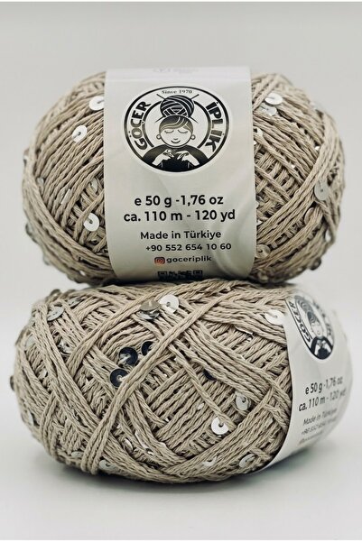 Göçer İplik Since Bag Yarn / Knitting Yarn 100% Cotton Color Beige 3+6 Beige ...