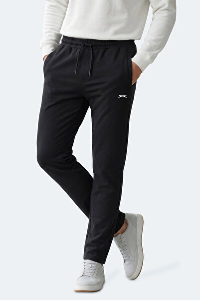 Slazenger KALOMIR IN Ανδρικό μαύρο παντελόνι φόρμας με τσέπες με φερμουάρ